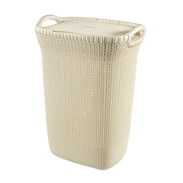 Knit Laundry Hamper 57L with lid