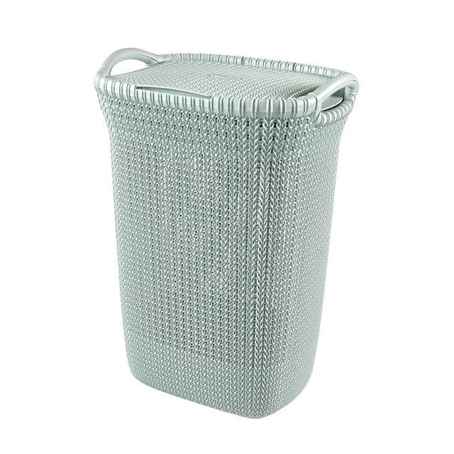 Knit Laundry Hamper 57L with lid