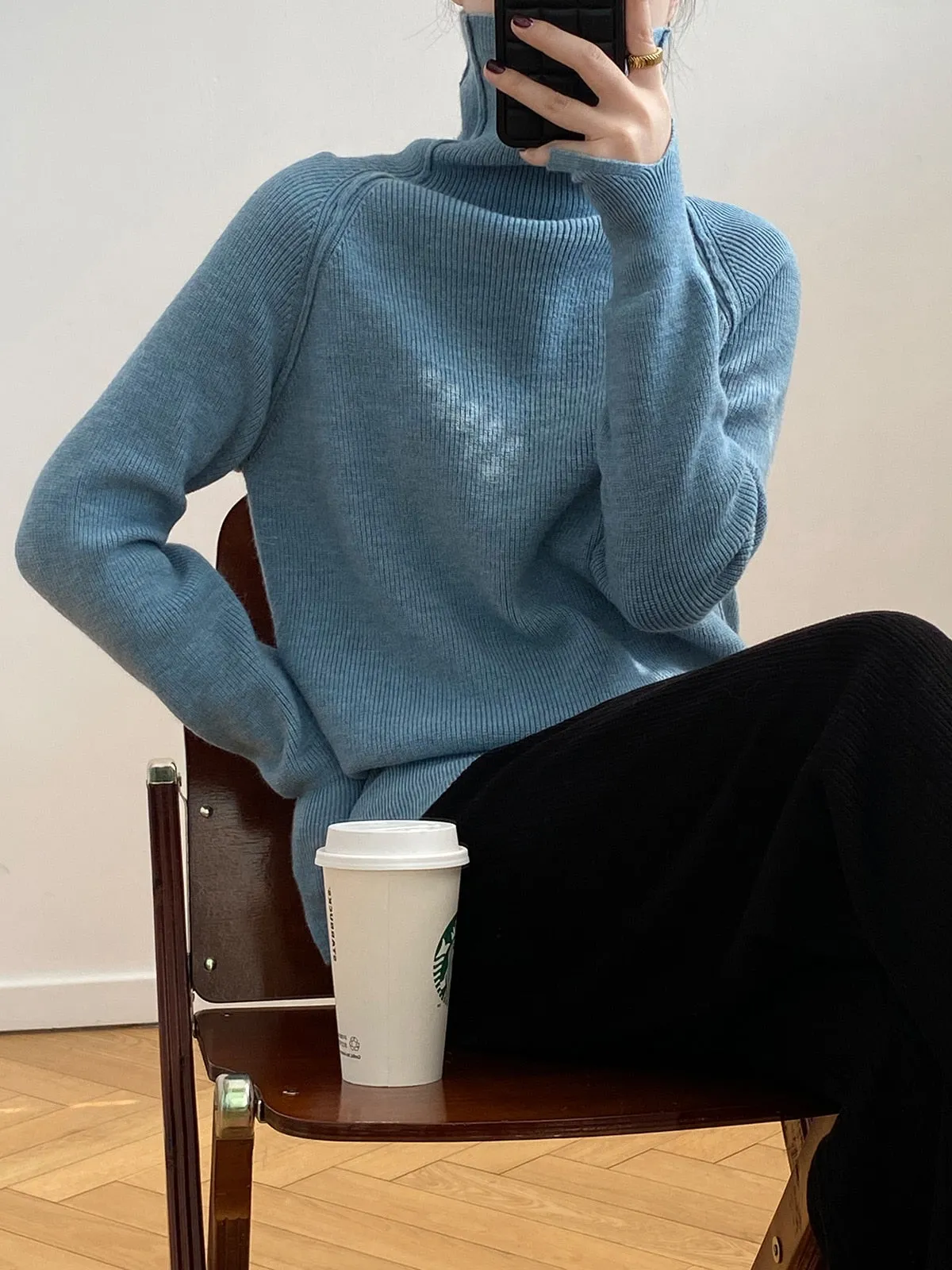 [Korean Style] 6 Color Basic Turtleneck Sweater