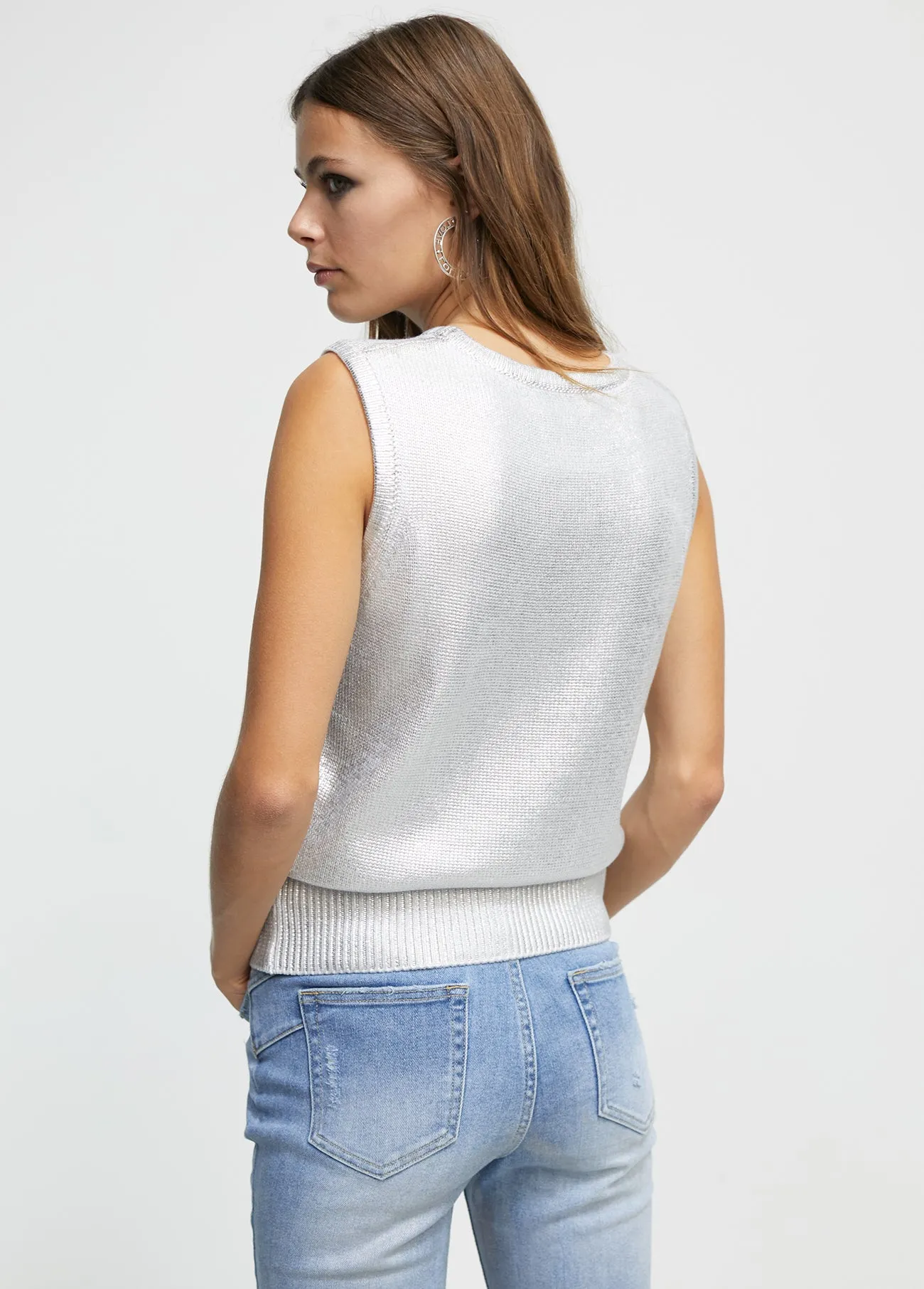 Laminated knit top