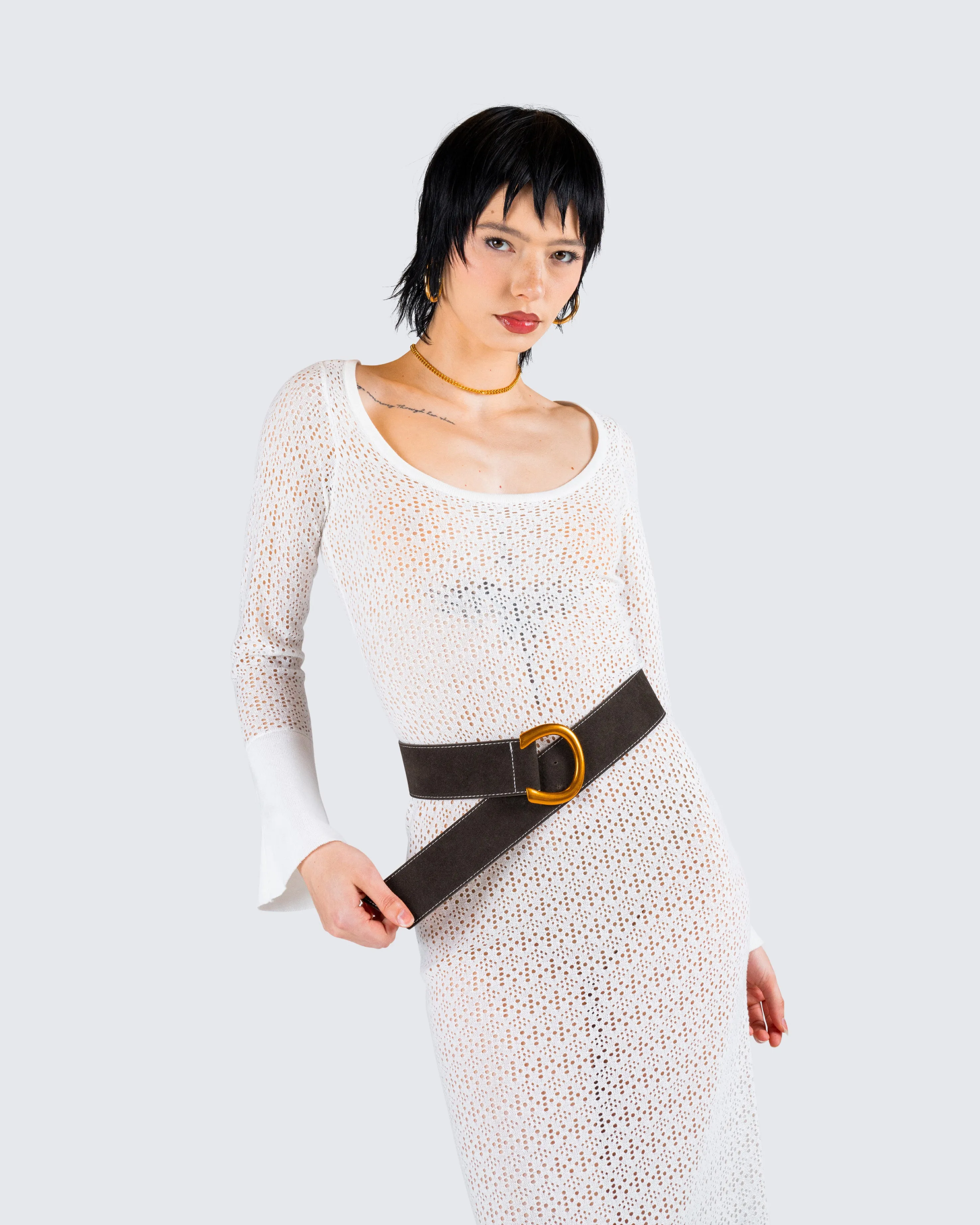 Letitia Ivory Sweater Midi Dress