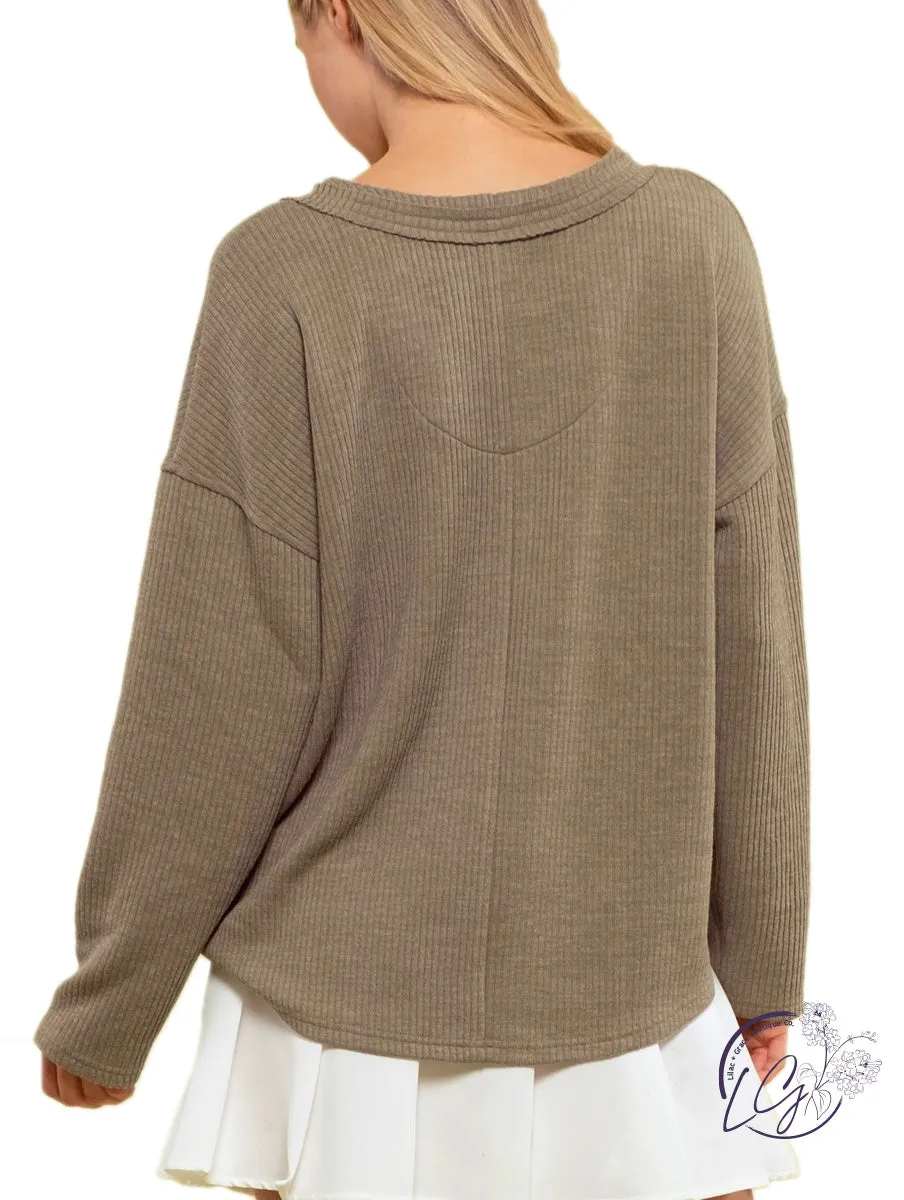 Let's Grab Breakfast Ribbed Pullover