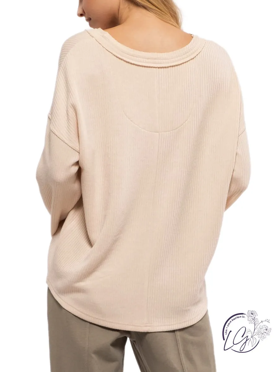 Let's Grab Breakfast Ribbed Pullover