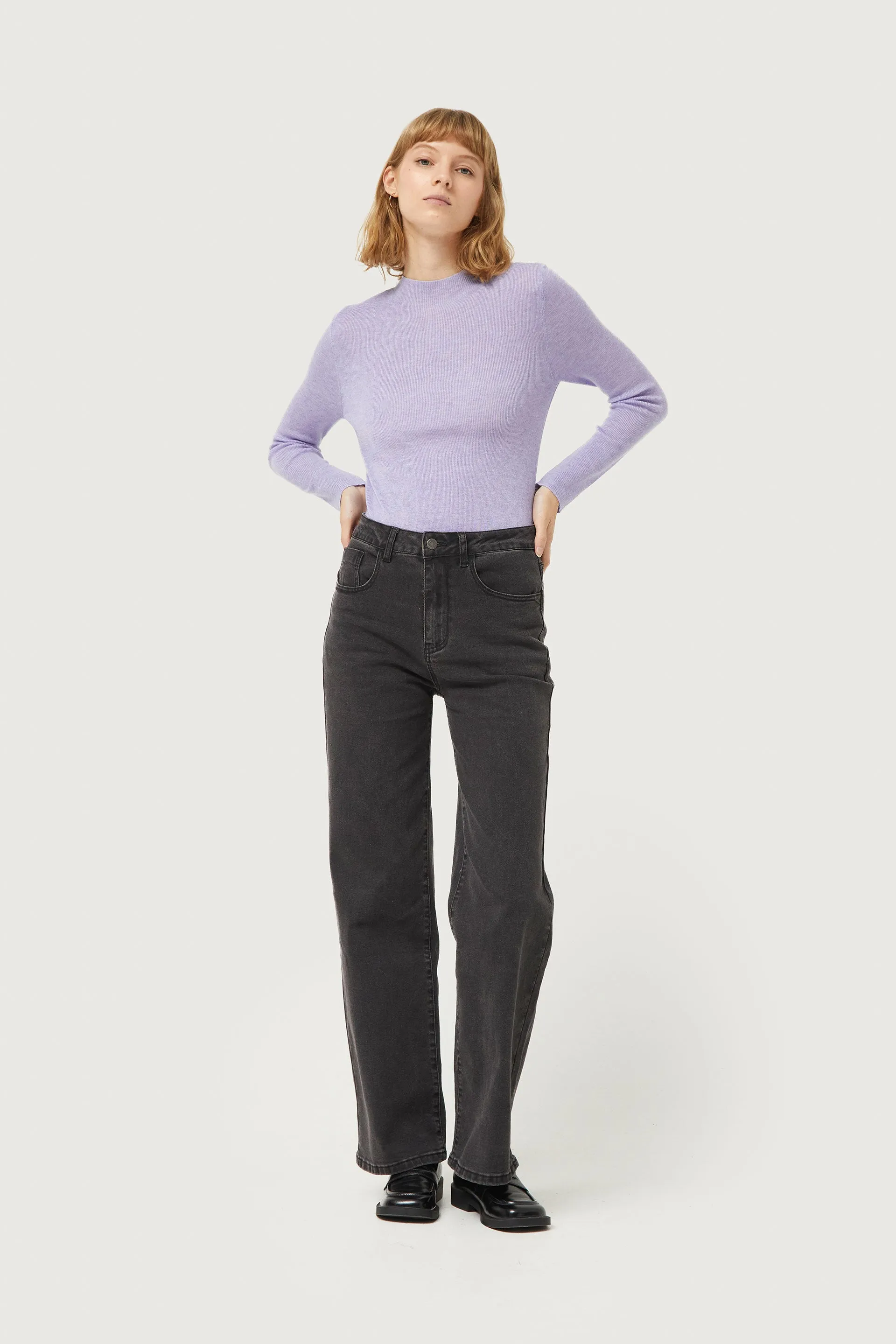 Lilac Long Sleeve Knit Top