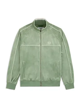 Lioni Velour Track Jacket- Hedge Green