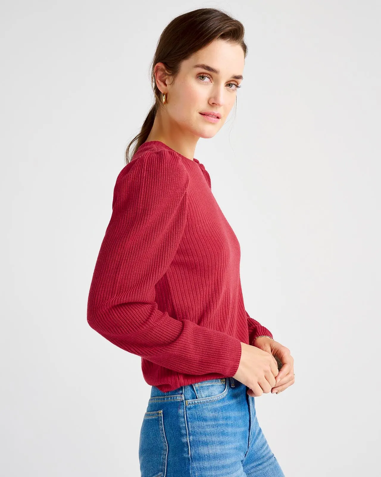 London Rib Puff Sleeve Top