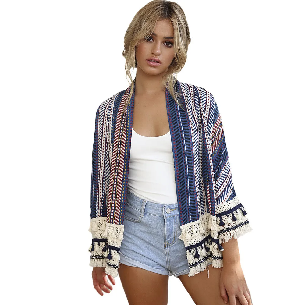 Loose Tassel Kimono Cardigan