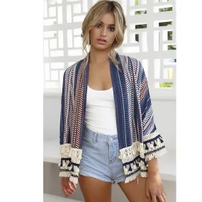 Loose Tassel Kimono Cardigan