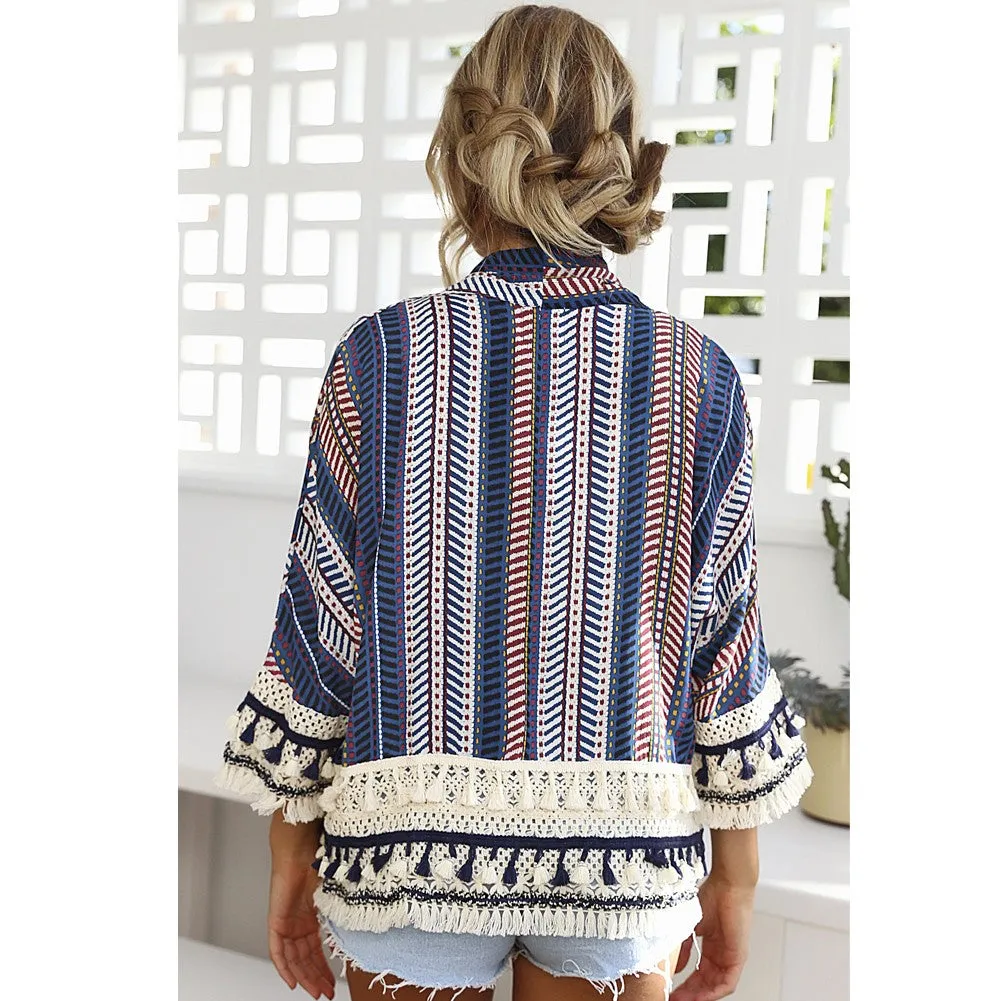 Loose Tassel Kimono Cardigan