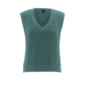 Marble Chunky Knit Tank Top Seafoam