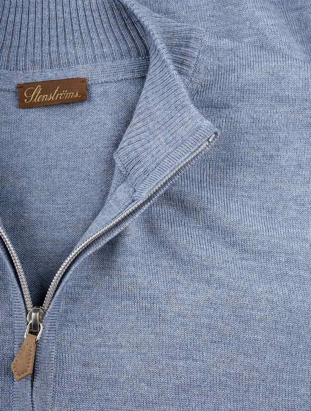 Merino Half Zip Blue