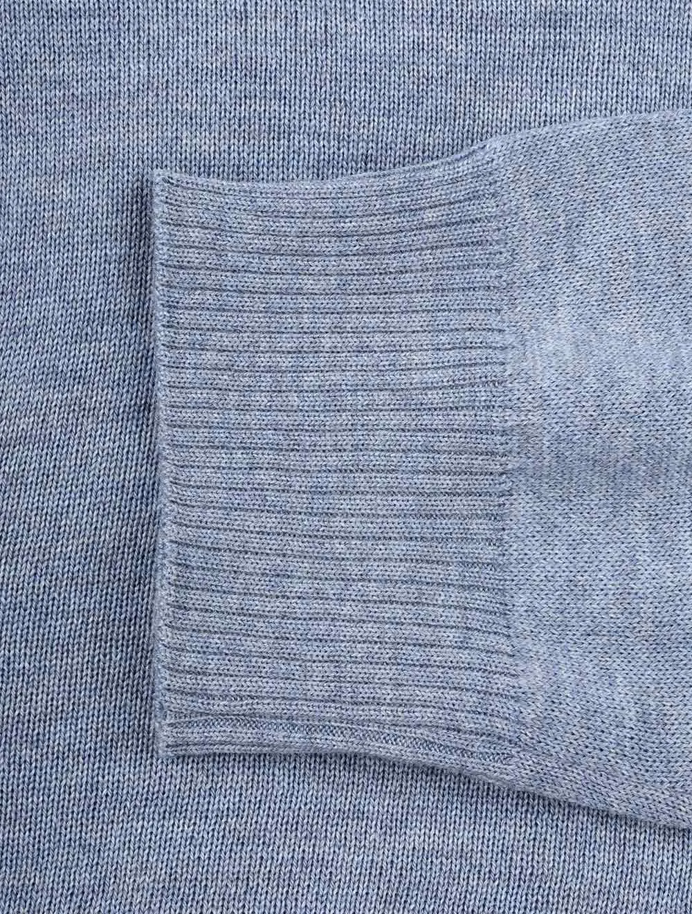 Merino Half Zip Blue