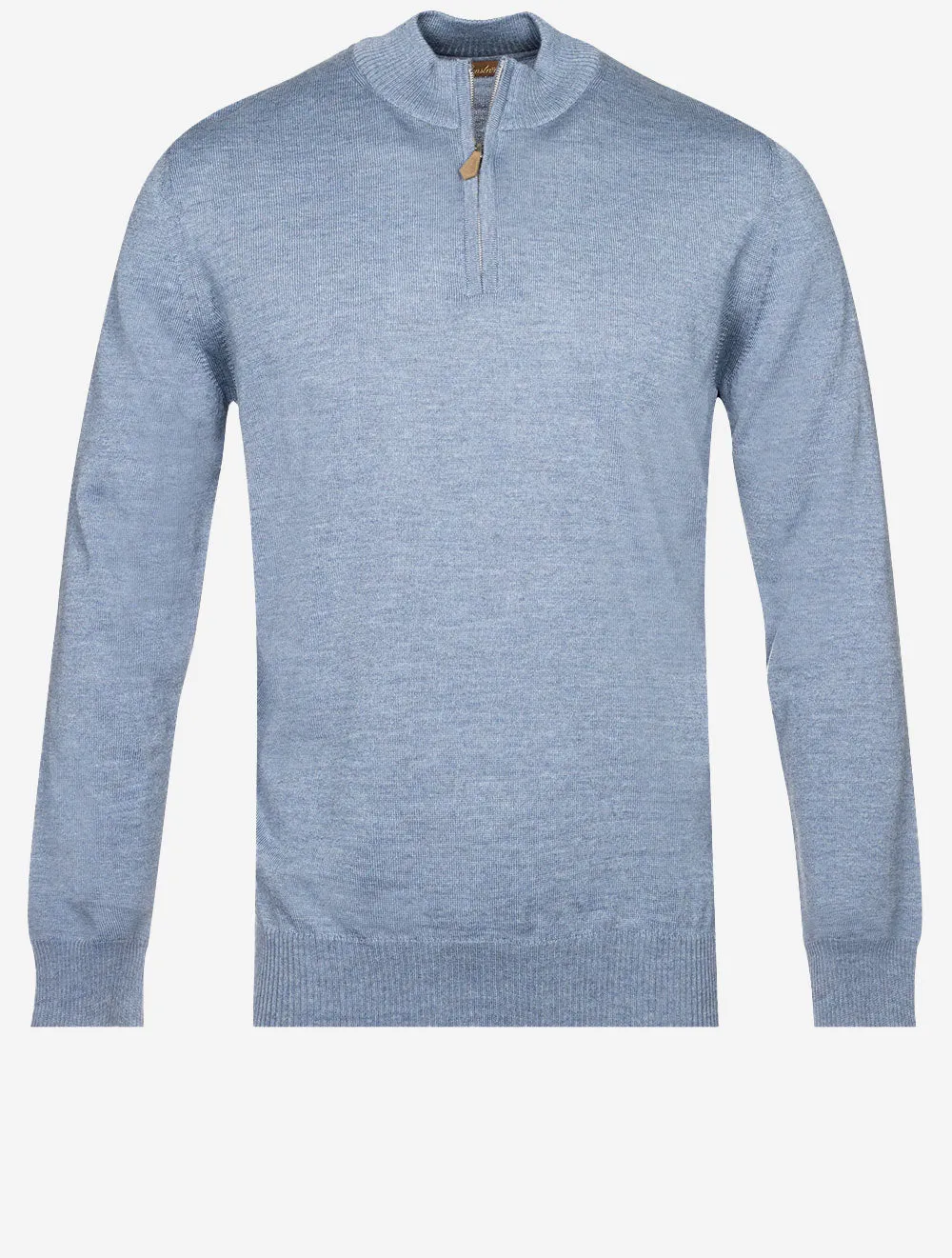 Merino Half Zip Blue