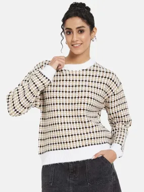 Mettle Women Brown Printed Pullover