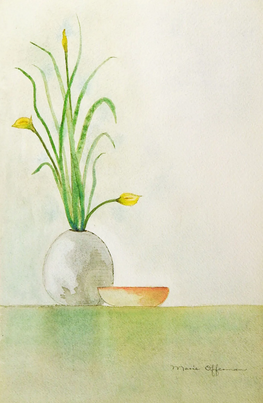 Minimalist Still Life Watercolor Painting