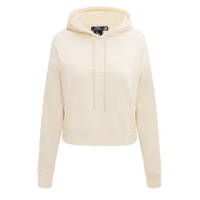 MLB LOS ANGELES DODGERS NEUTRAL WOMEN'S CROPPED PO HOODIE (EGGSHELL)