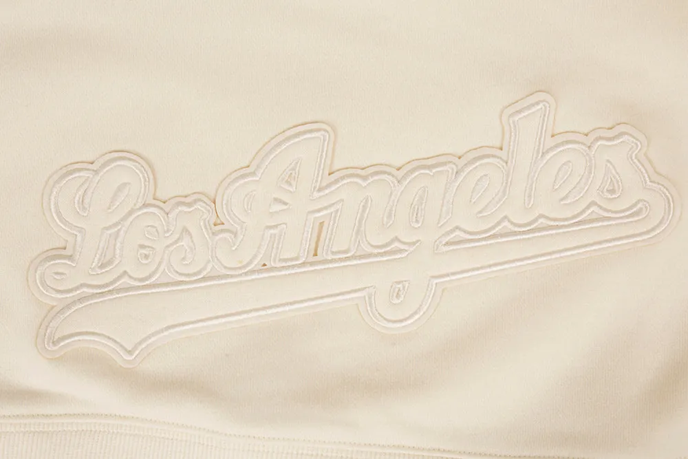 MLB LOS ANGELES DODGERS NEUTRAL WOMEN'S CROPPED PO HOODIE (EGGSHELL)