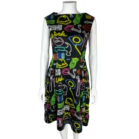 Moschino Couture Dress Neon Signs Size Medium 8