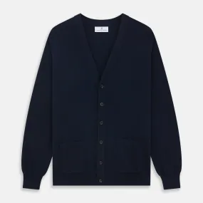 Navy Cashmere Cardigan