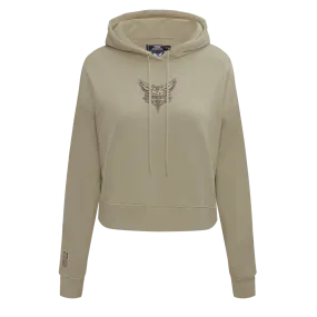 NBA CHARLOTTE HORNETS NEUTRAL WOMEN'S CROPPED PO HOODIE (TAUPE)