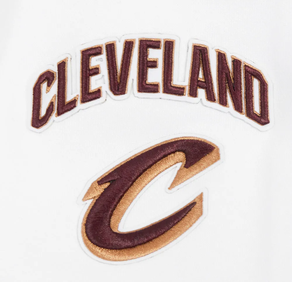 NBA CLEVELAND CAVALIERS CLASSIC WOMEN'S CROPPED PO HOODIE (WHITE)