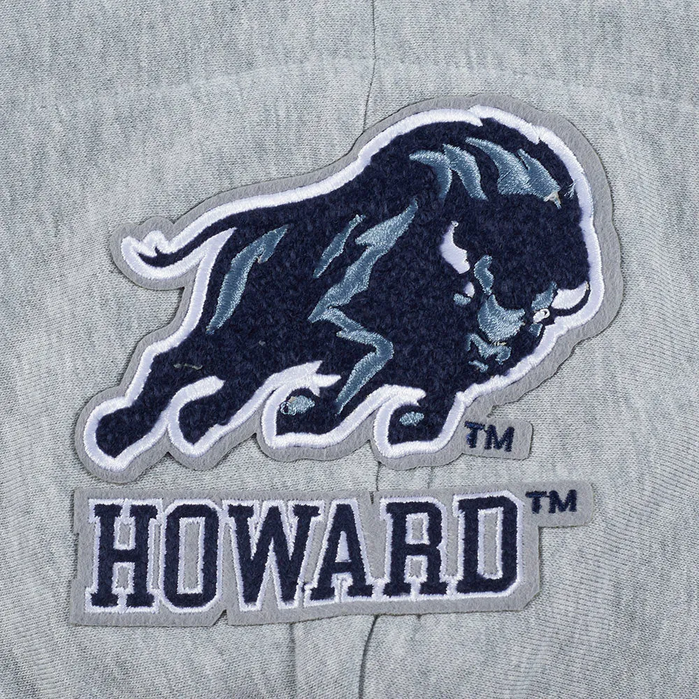 NCAA HOWARD UNIVERSITY CLASSIC WOMEN'S FLC CROPPED PO HOODIE (HEATHER GREY)