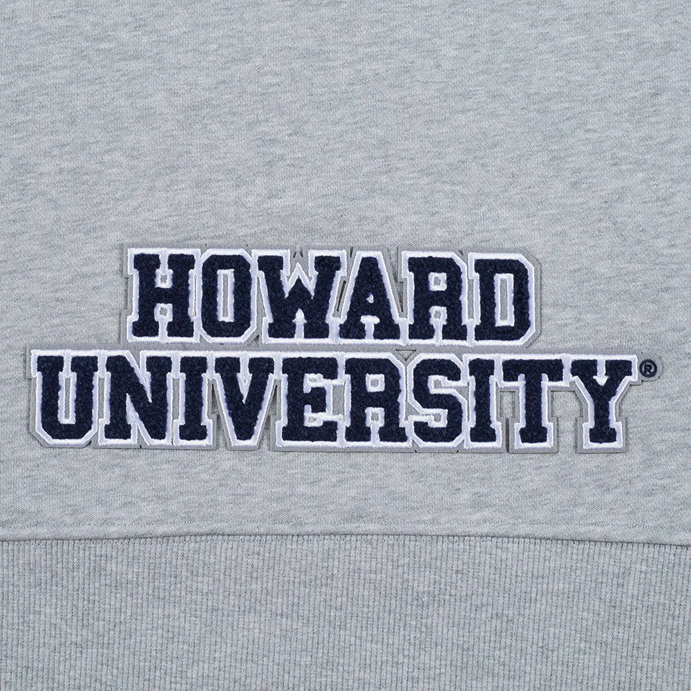 NCAA HOWARD UNIVERSITY CLASSIC WOMEN'S FLC CROPPED PO HOODIE (HEATHER GREY)