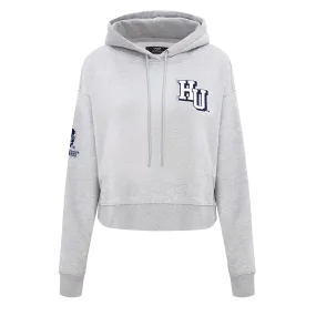 NCAA HOWARD UNIVERSITY CLASSIC WOMEN'S FLC CROPPED PO HOODIE (HEATHER GREY)