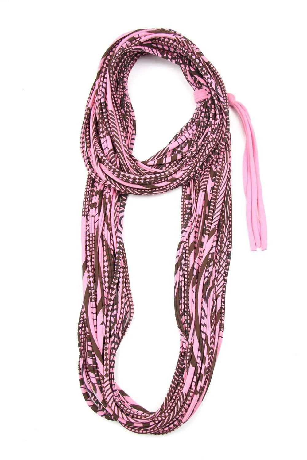 Necklush Cowl Scarf / Pink & Brown / Unisex