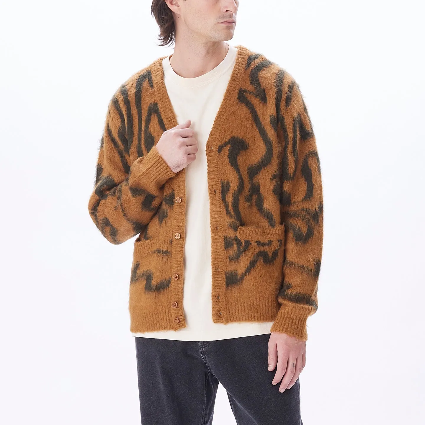 Obey - Pally Cardigan - Catechu Wood Multi