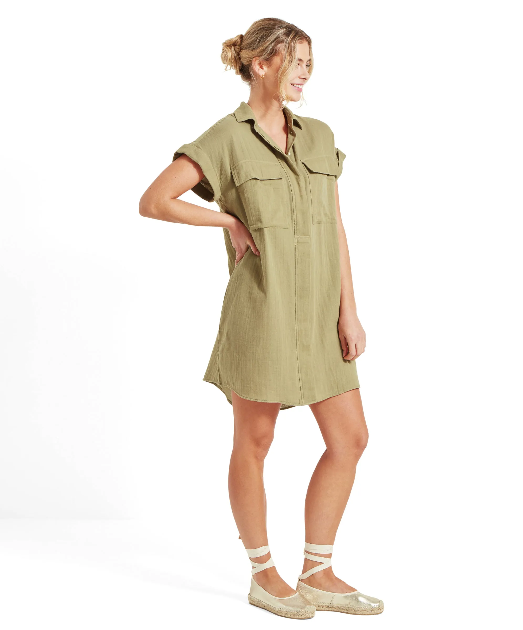 Olive Dress - Light Khaki Green