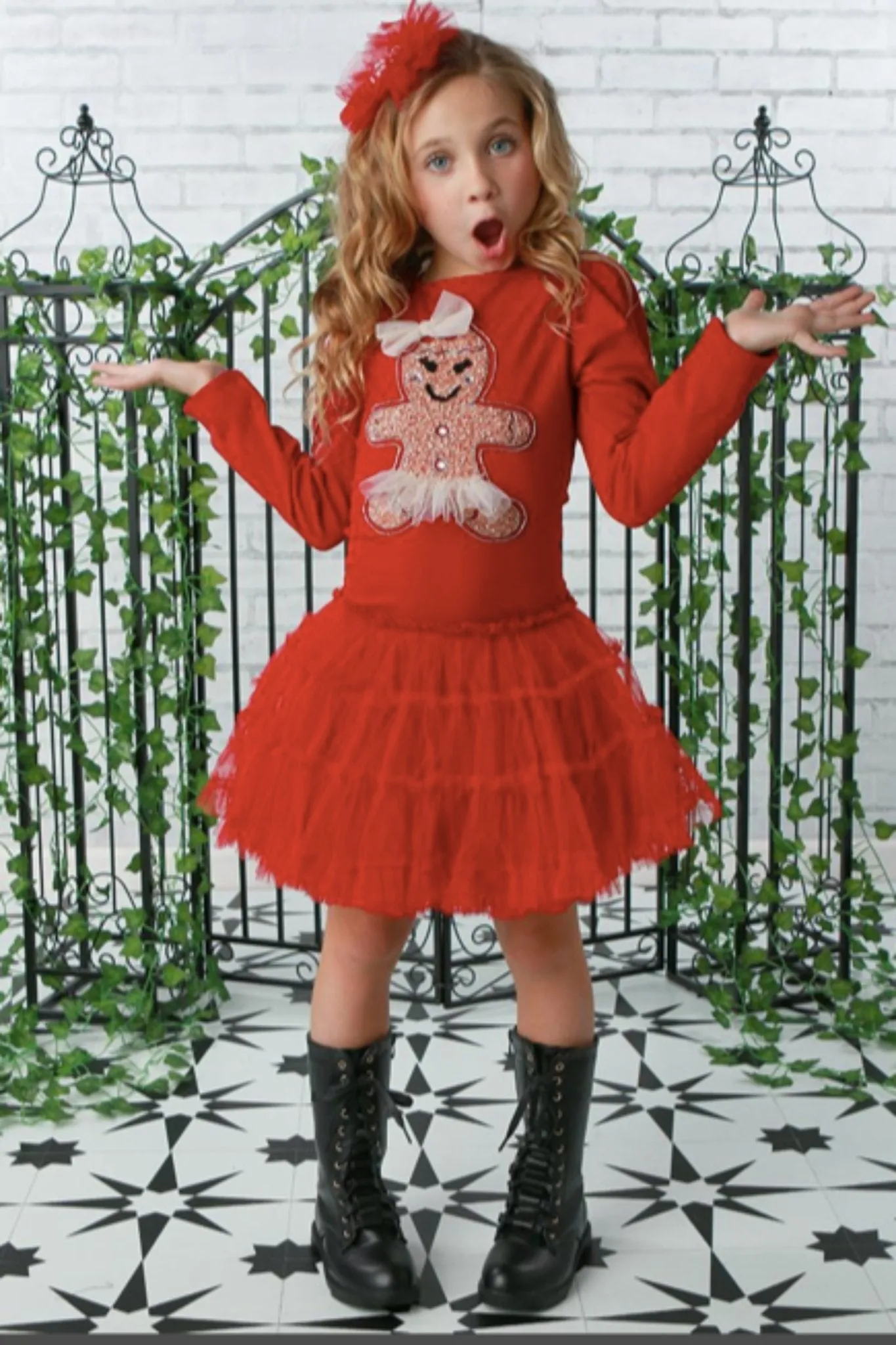 Ooh La La Couture Baby & Youth Girls Red Gingerbread Tutu Dress