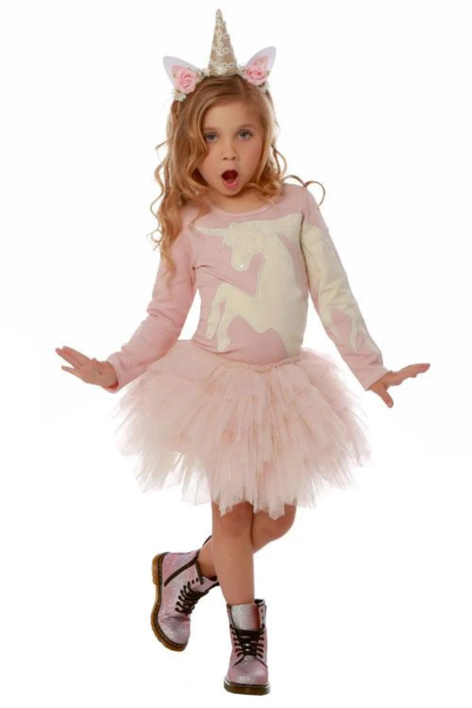 Ooh La La Couture Infant to Youth Girls Pink Unicorn Dress