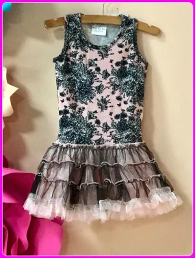 Ooh La La Couture Pink and Black Toile Poufy Dress