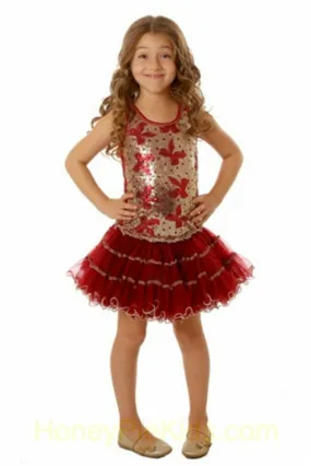 Ooh La La Couture Red Bows Sequin Poufier Infant Dress