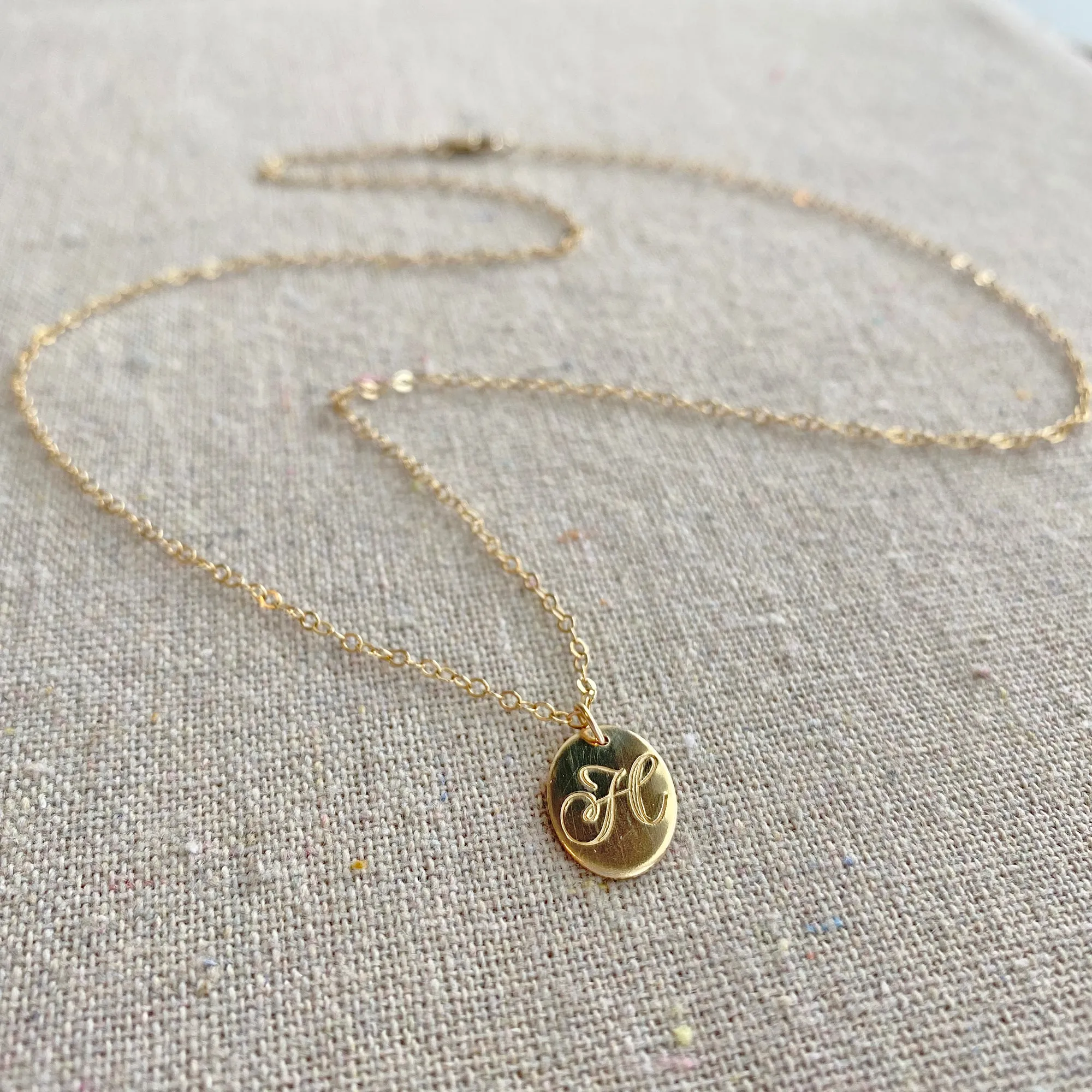 Oval Initial Pendant Necklace