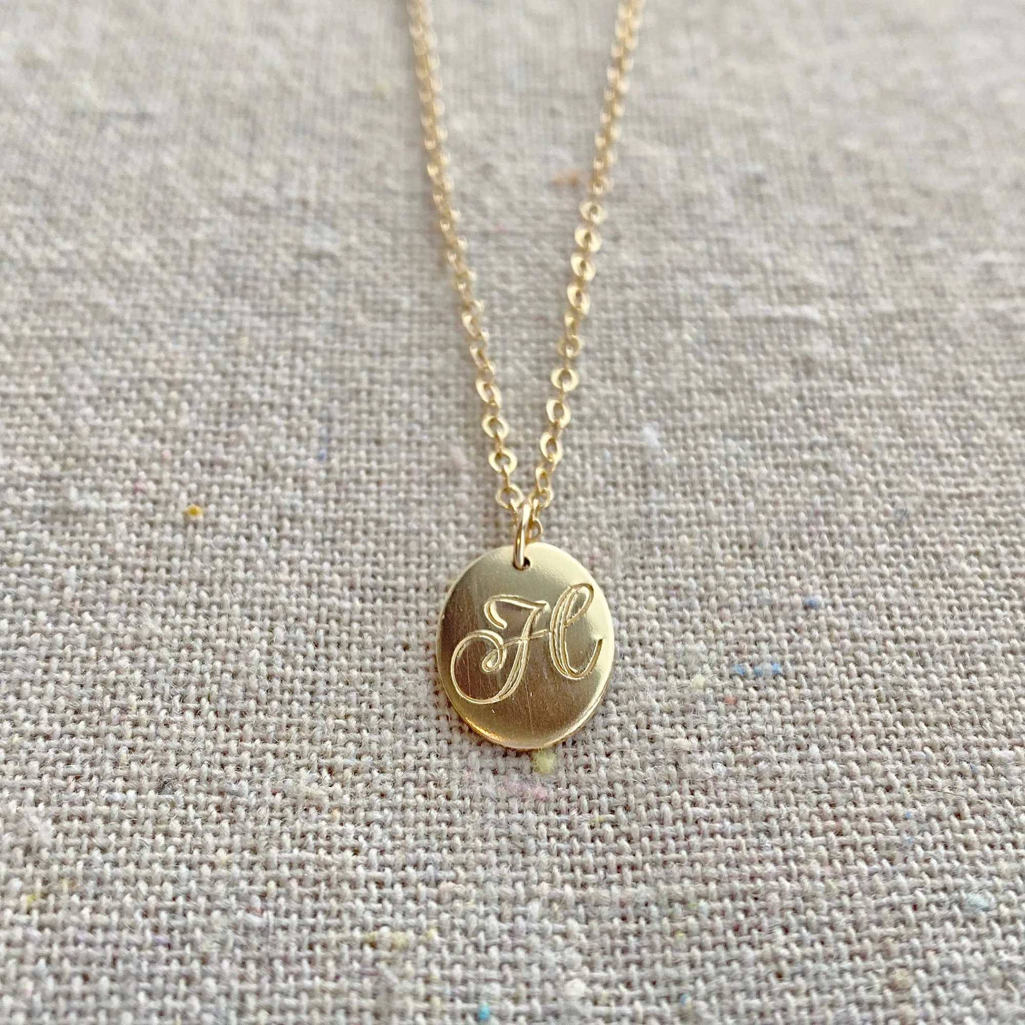 Oval Initial Pendant Necklace