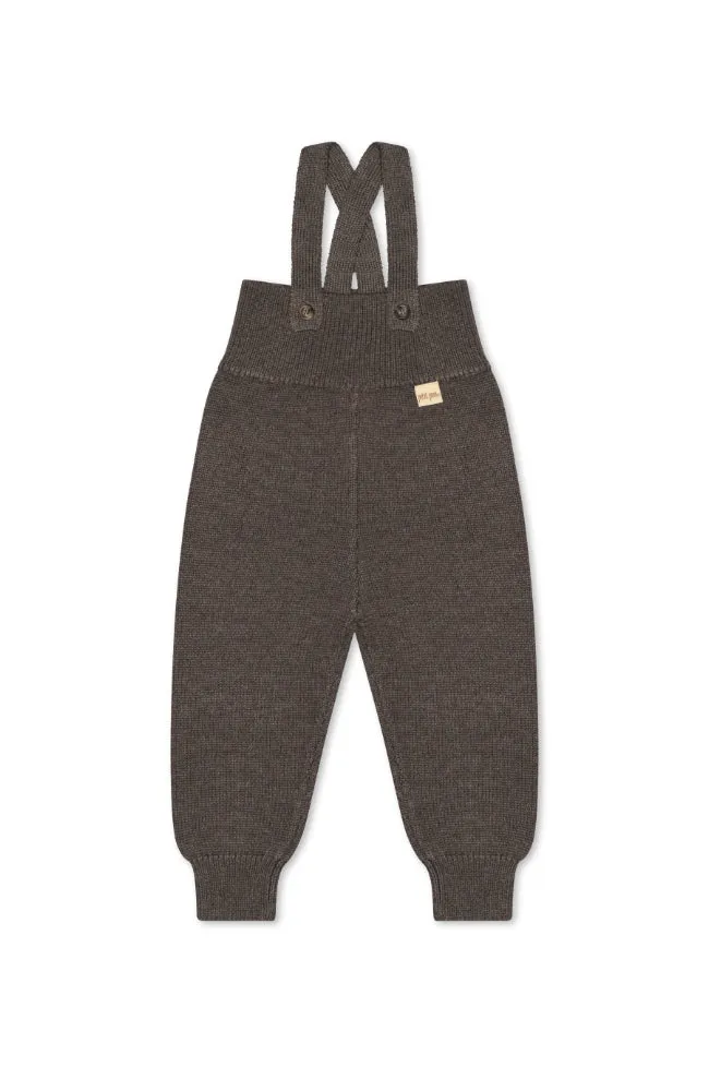 Pants Knit High Straps - Dark oak