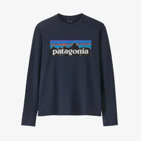 Patagonia Kids' Long-Sleeved Capilene Silkweight UPF T-Shirt / P6 Logo New Navy