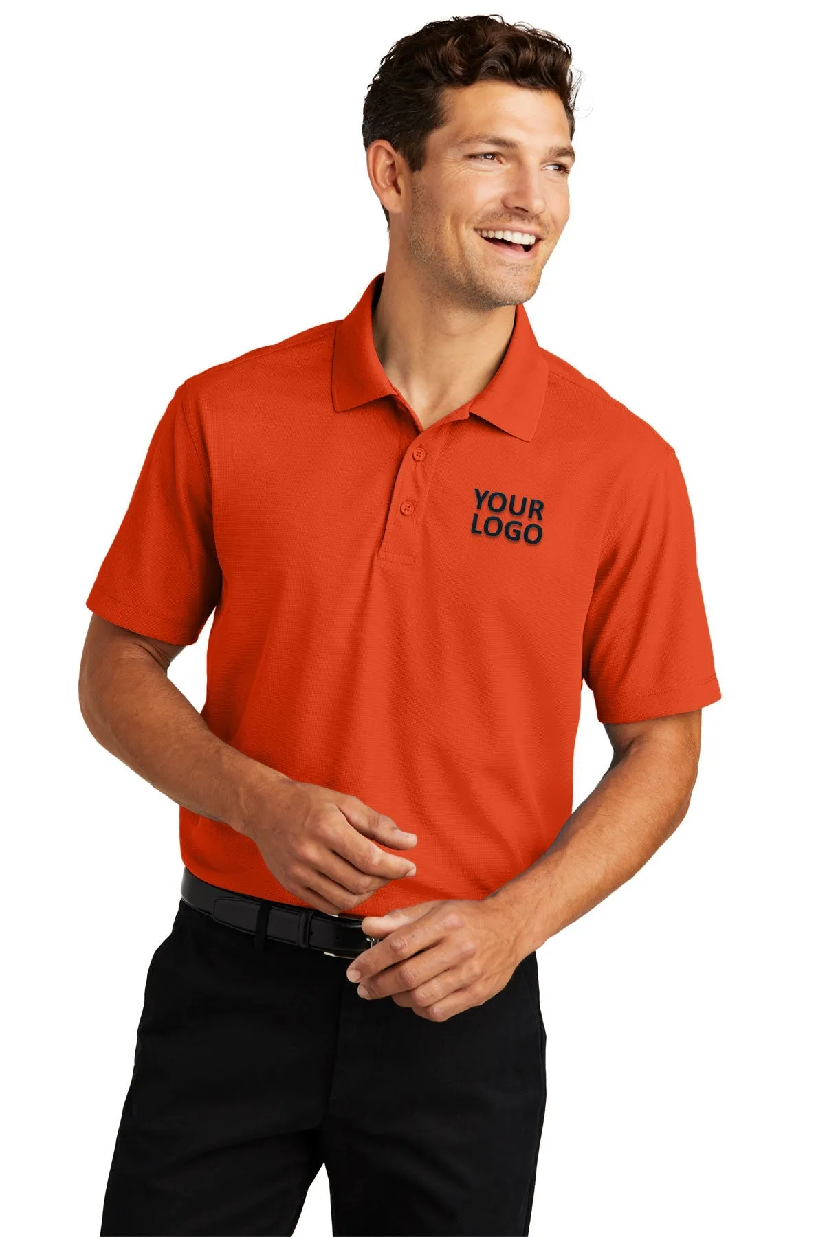 Port Authority Dry Zone Customized Grid Polos, Autumn Orange