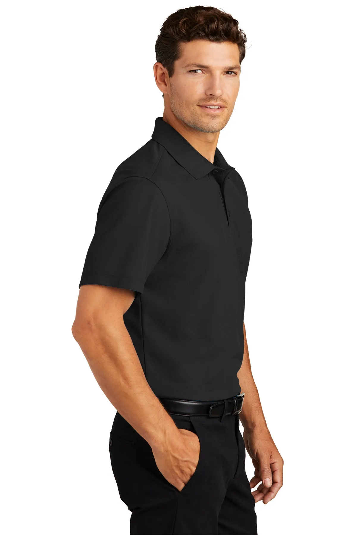 Port Authority Dry Zone Customized Grid Polos, Black