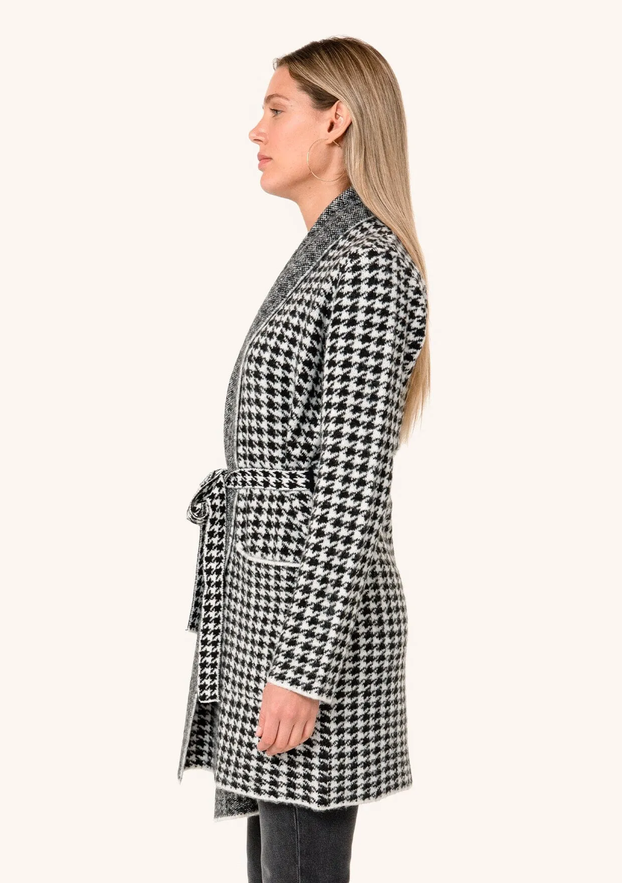 Presley Houndstooth Shawl Cardigan