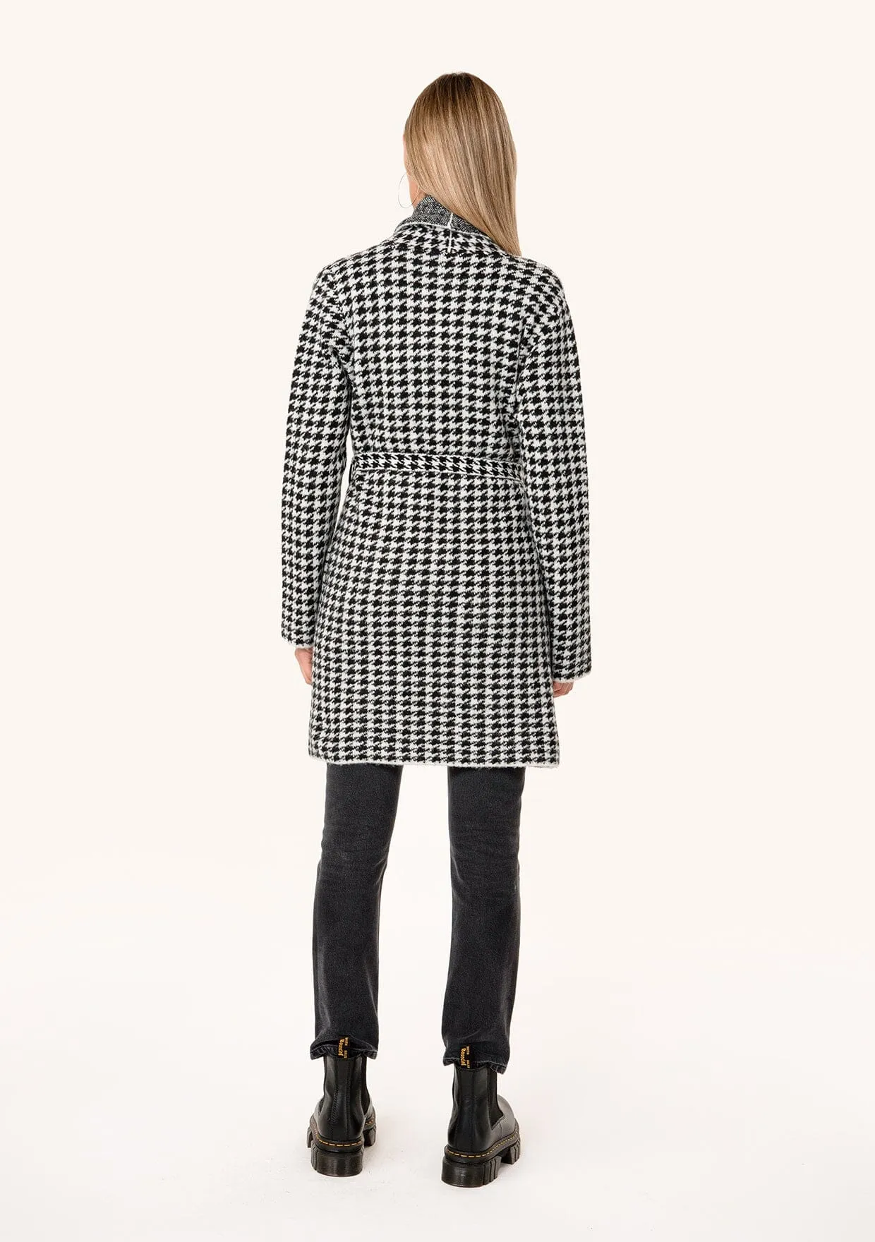 Presley Houndstooth Shawl Cardigan