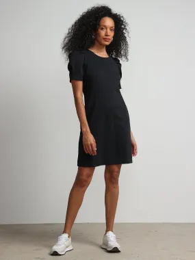 Puff-Sleeve Shift Dress - City Knits