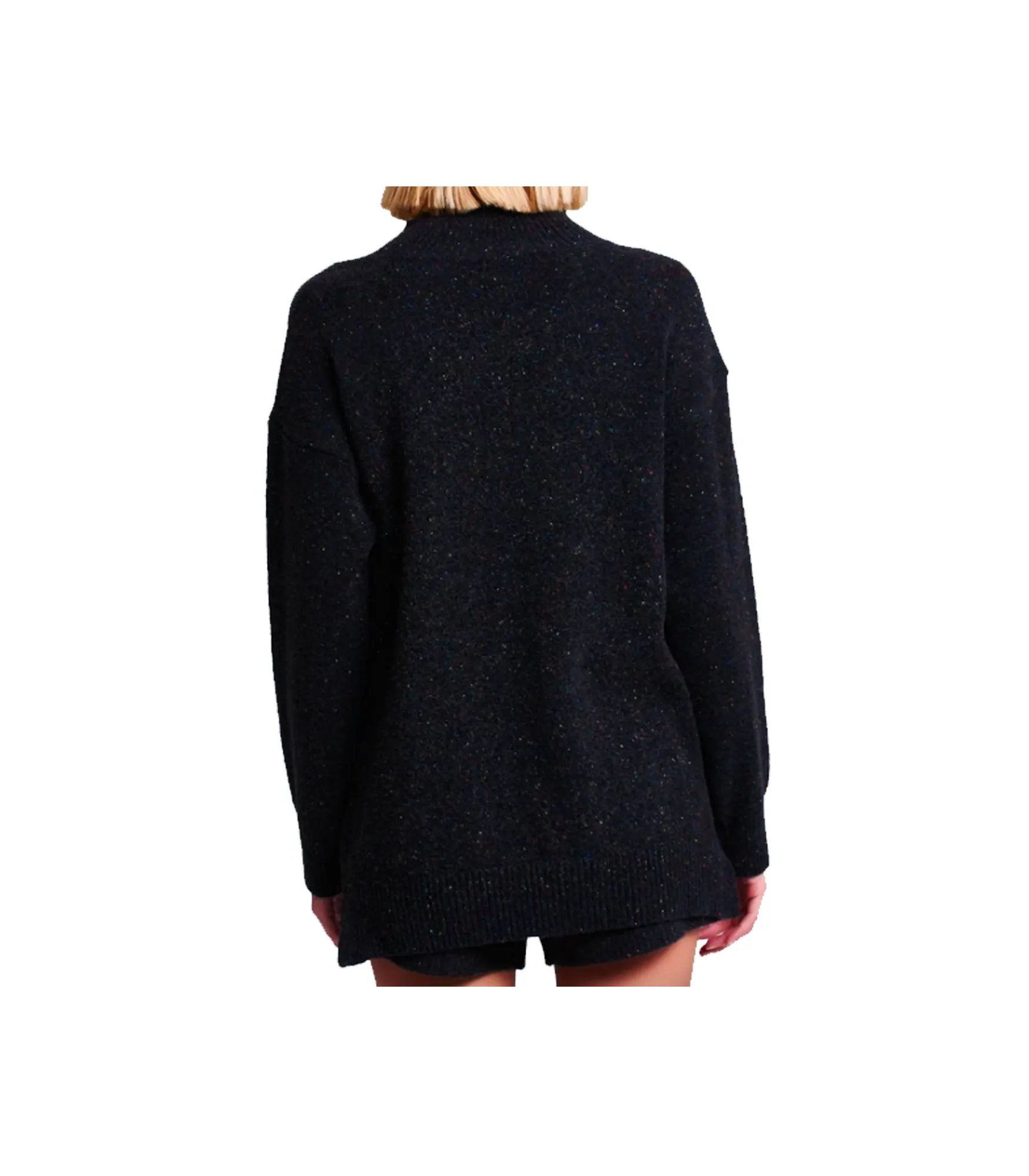 Pullover A Collo Alto - Nero