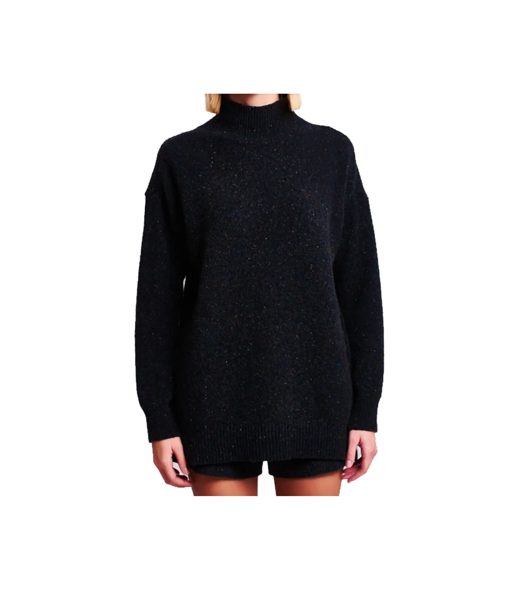 Pullover A Collo Alto - Nero