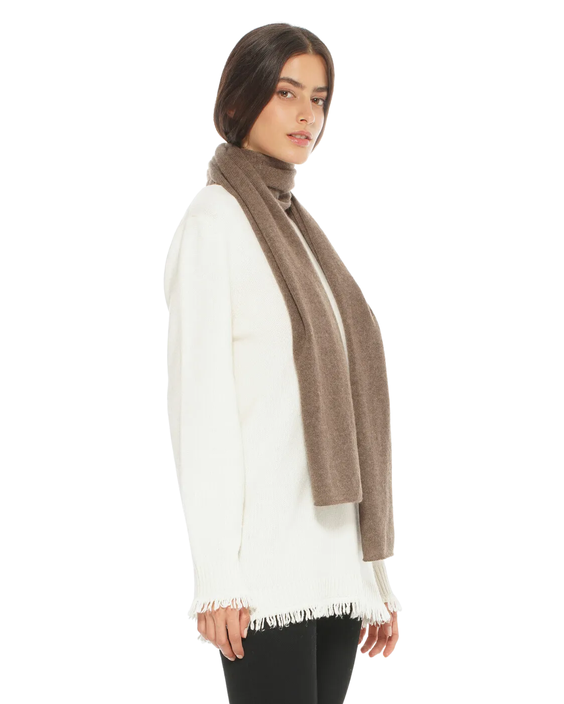 Pure Cashmere Maxi Scarf Brown