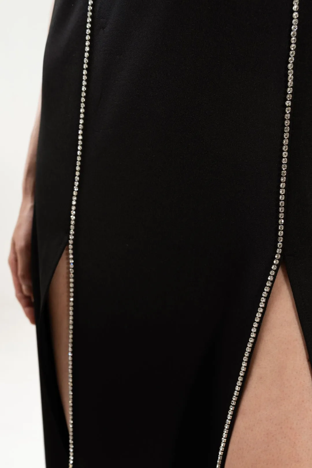 RHINESTONE-DETAIL MAXI DRESS