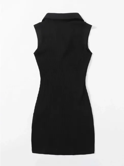 Rib-knit bodycon dress