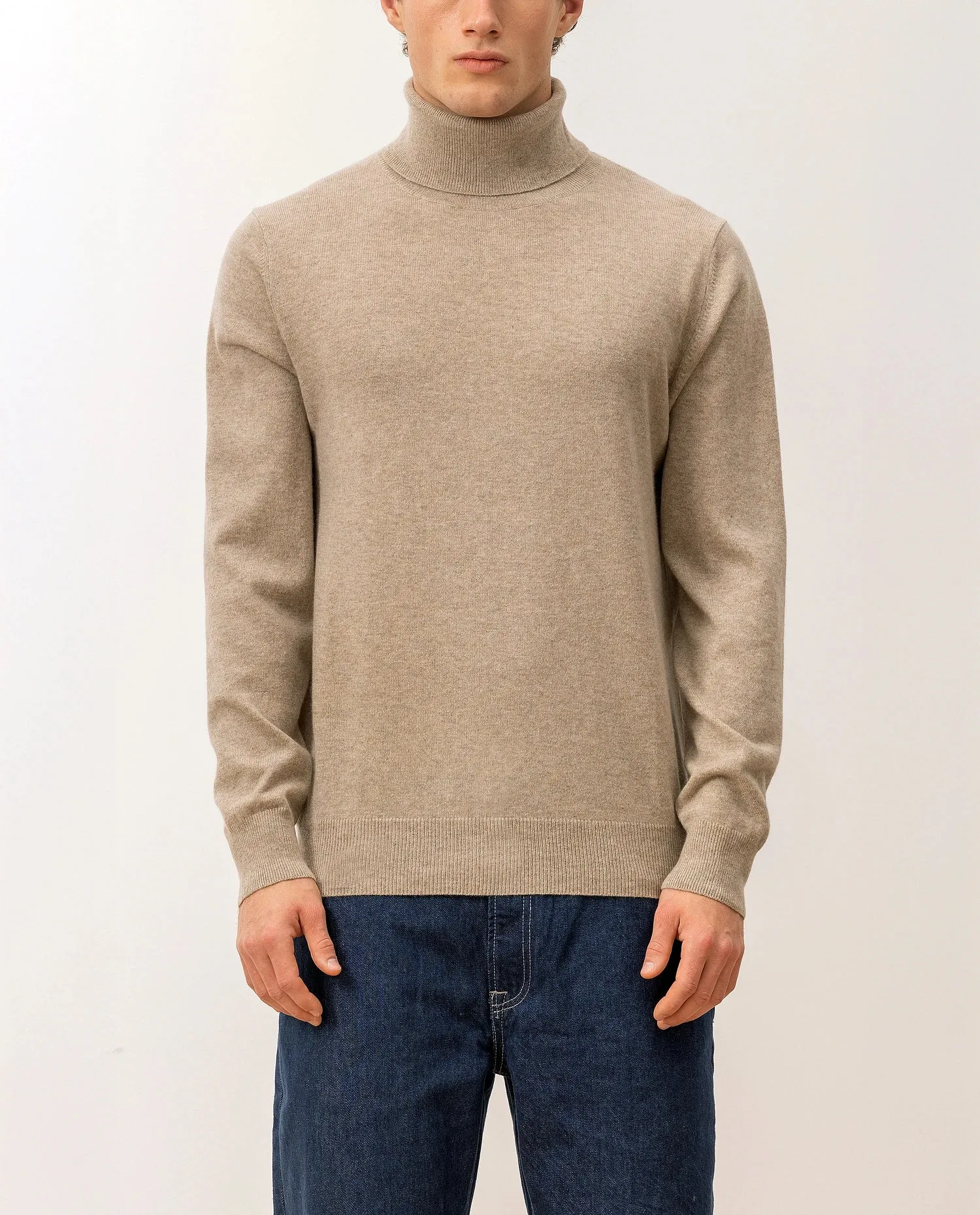 Rollkragen Pullover aus Cashmere in Beige